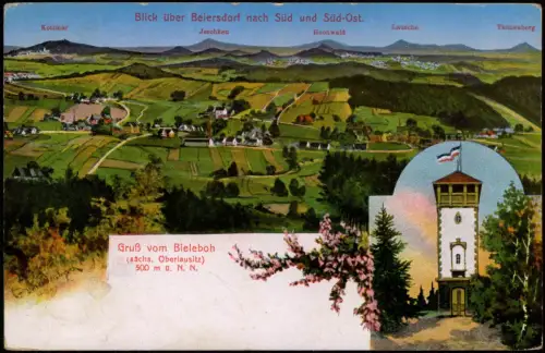 Ansichtskarte Beiersdorf Berggaststätte "Bieleboh" Stadt 2 Bild 1913