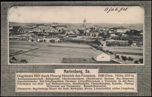 Ansichtskarte Marienberg im Erzgebirge Stadtpartie 1912 3D/Stereoskopie