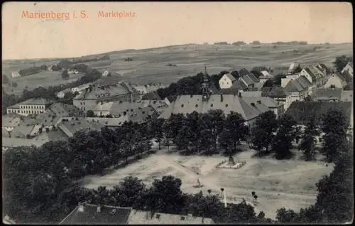 Ansichtskarte Marienberg im Erzgebirge Markt Marktplatz 1914