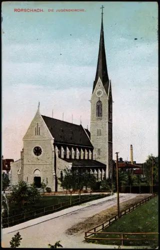 Ansichtskarte Rorschach Die Jugendkirche 1919