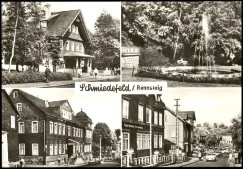 Schmiedefeld (Rennsteig) Mehrbildansicht mit Film-Bühne Suhler Straße 1978