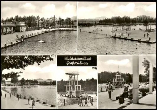 Ansichtskarte Großschönau (Sachsen) Waldstrandbad Großschönau 1975