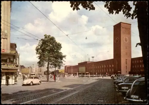 Düsseldorf Hauptbahnhof Bahnhof Vorplatz  Volkswagen VW Käfer Cabriolet 1960