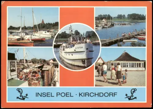 Kirchdorf Poel Bootshafen am Kirchsee  Anlegestelle der "Weißen Flotte" 1986