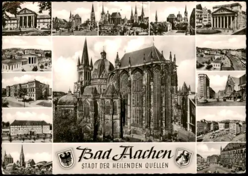 Ansichtskarte Aachen Mehrbildkarte Bad Aachen mit Dom und Stadtansichten 1960