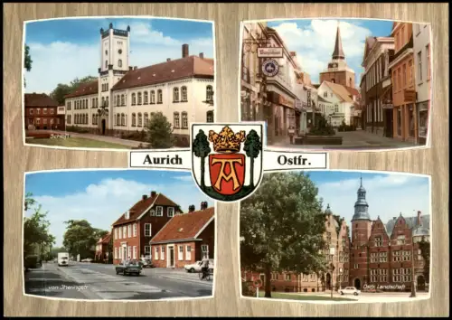Ansichtskarte Aurich-Leer (Ostfriesland) Straße Schloß Fußgängerzone 1969