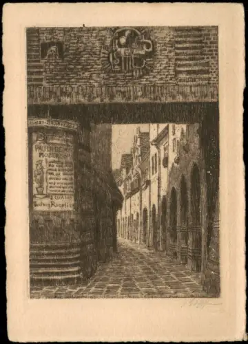 Ansichtskarte Bremen Böttcherstraße - Federzeichnung 1928