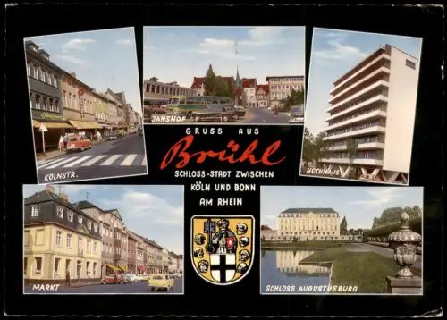 Ansichtskarte Brühl Kölnerstraße Janshof Hochhhaus 1969