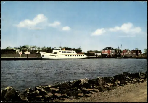 Ansichtskarte Bensersiel-Esens Heeren's Hotel Bäderschiff Langeoog III 1962