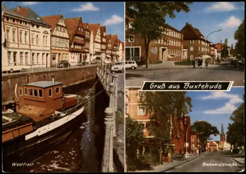 Ansichtskarte Buxtehude Bahnhofstraße Westfleet 3 Bild 1971