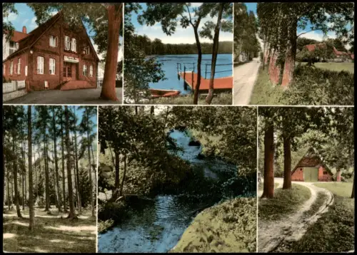 Ansichtskarte Appel-Hollenstedt Ortsansichten u.a. Teich Deutsches Haus 1986