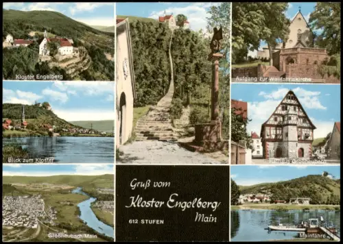 Großheubach Mehrbildkarte Kloster Engelberg und Großheubach am Main 1970