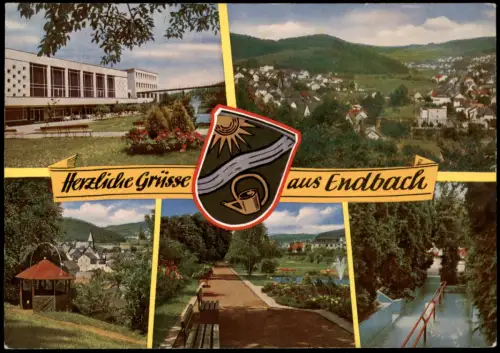 Ansichtskarte Bad Endbach Mehrbildkarte mit Kurhaus, Park und Panorama 1965
