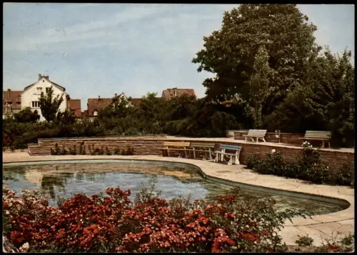 Ansichtskarte Edingen-Neckarhausen Gemeinde-Park, Edingen am Neckar 1958