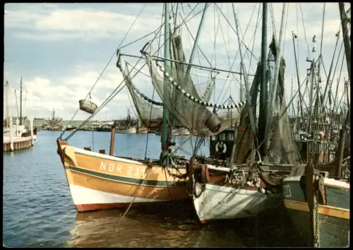 Ansichtskarte Norddeich-Norden Hafen Fischerboote 1969