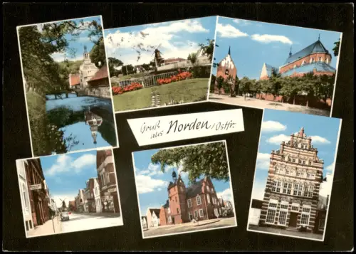 Ansichtskarte Norden Mehrbildkarte mit 6 Ortsansichten 1972