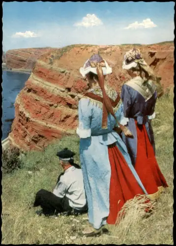 Helgoland (Insel) Nordseebad Insel Trachtengruppe am Steilufer 1966