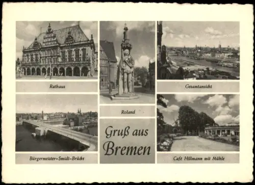 Ansichtskarte Bremen 5 Bild Rathaus Roland etc 1936
