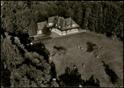 Ansichtskarte Lauenburg (Elbe) Luftaufnahme Das Sandkrughaus 1961