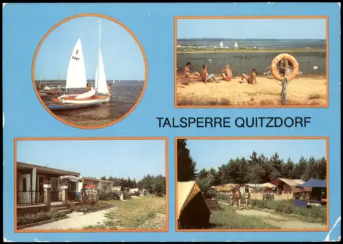 Niesky Oberlausitz Niska DDR Mehrbild-AK 4 Ansichten TALSPERRE QUITZDORF 1988