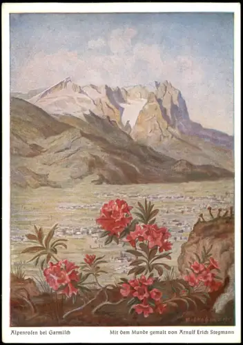 Garmisch-Partenkirchen Alpenrosen  GEMALT VON ARNULF ERICH STEGMANN 1950