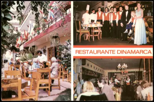 Puerto de la Cruz Mehrbildkarte Multi-View RESTAURANTE DINAMARCA 1980