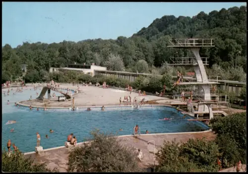 Ansichtskarte Burgkirchen an der Alz Schwimmbad 1984