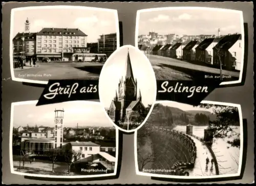 Ansichtskarte Solingen Mehrbildkarte Solingen mit 5 Ansichten 1957