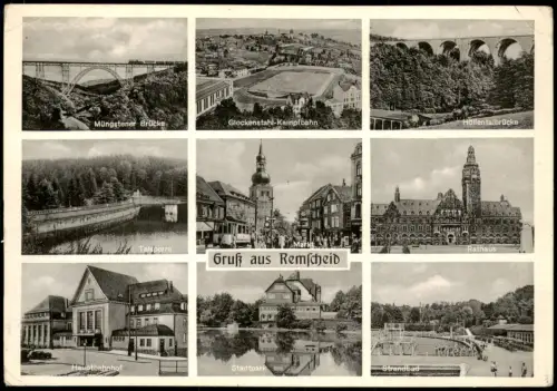 Remscheid Mehrbildansicht mit Stadtansichten und Sehenswürdigkeiten 1940