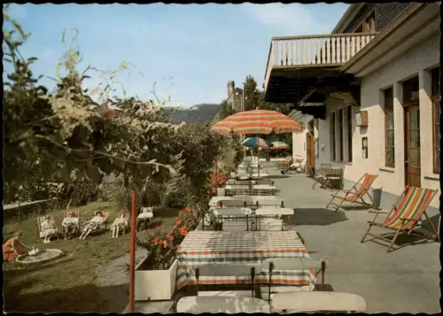 Ansichtskarte Bruttig Terrasse der Mosellanus-Klause 1959