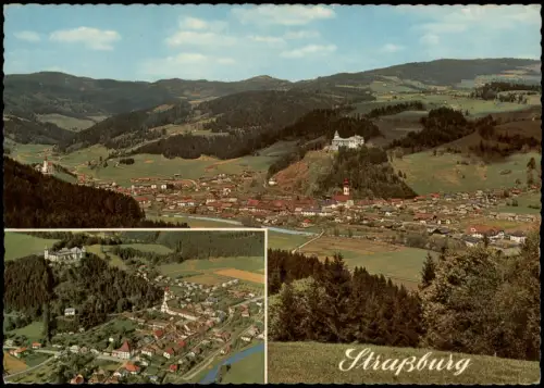 Straßburg Mehrbildkarte mit Panorama und Schloss Straßburg 1978