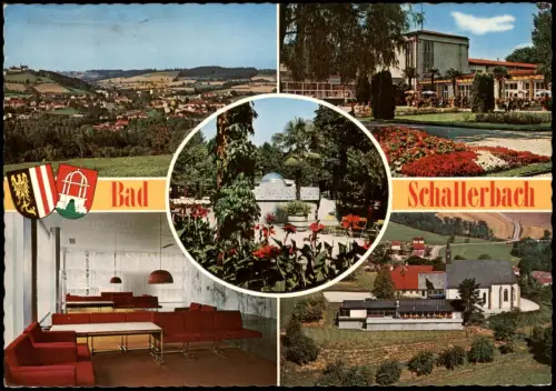 Bad Schallerbach Mehrbildansicht   Thermalquelle und Magdalenakirche 1971