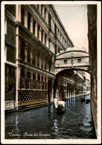 Cartolina Venedig Venezia Seufzerbrücke (Ponte dei Sospiri) 1953
