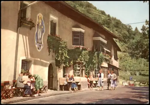 Cartolina Bozen Bolzano Restaurant Zum Kalten Keller (Cantina Fredda) 1965