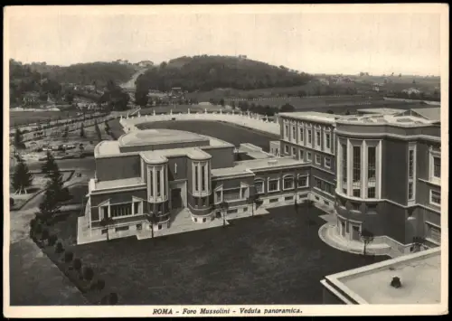 Cartolina Rom Roma Foro Mussolini (Foro Italico), Panorama-Ansicht 1935