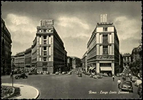 Cartolina Rom Roma Largo Santa Susanna 1955