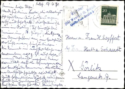 Ansichtskarte Gerolstein Internat 1971