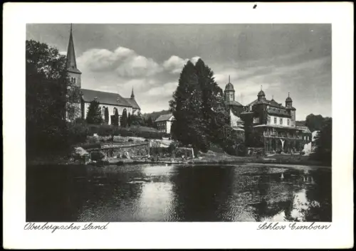 Gimborn-Marienheide Schloss Gimborn mit Kirche St. Johannes Baptist  1959