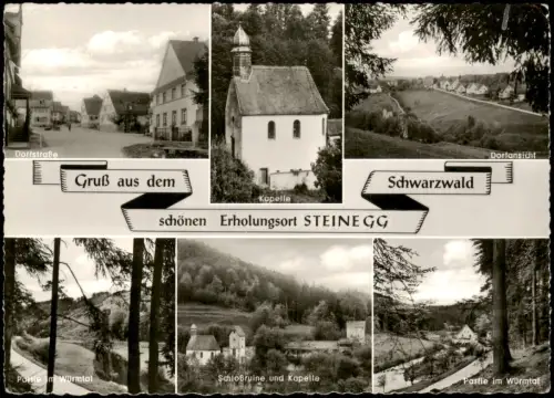 Steinegg (Schwarzwald) Mehrbildkarte mit Dorfansichten,  1961