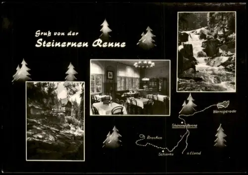 Ansichtskarte Wernigerode Gruß von der Steinernen Renne 1970/1964