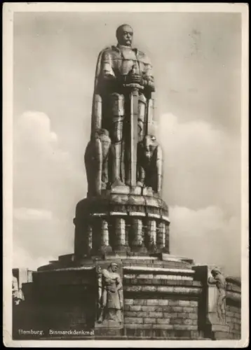 Ansichtskarte St. Pauli-Hamburg Bismarckdenkmal 1930