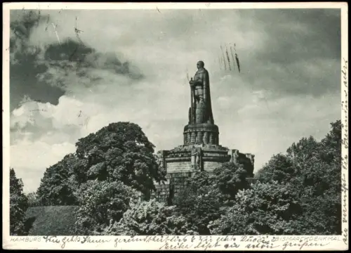 Ansichtskarte St. Pauli-Hamburg Bismarckdenkmal 1933