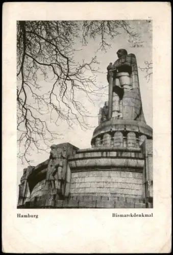 Ansichtskarte St. Pauli-Hamburg Bismarckdenkmal 1942