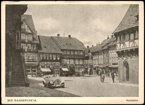 Ansichtskarte Bad Gandersheim Marktplatz mit Fachwerkhäusern und Rathaus 1935