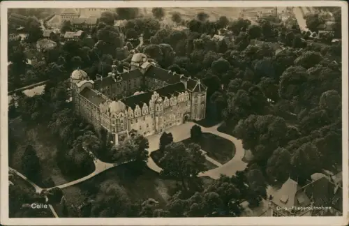 Ansichtskarte Celle Luftaufnahme Flugbild Schloss 1937