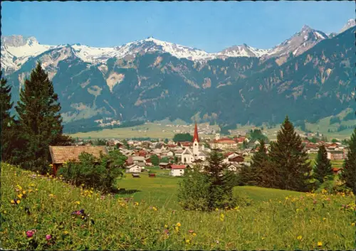 Ansichtskarte Reutte Panoramablick auf die Gemeinde mit Hochgebirgskette 1965