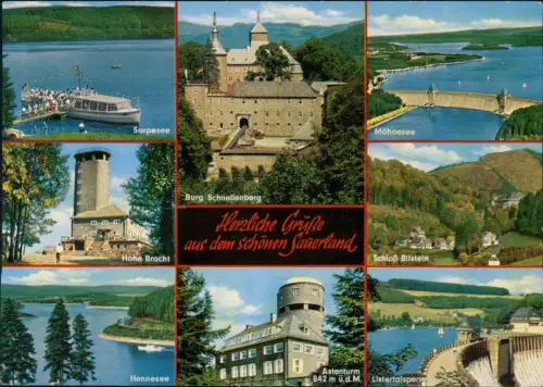 Nordrhein-Westfalen   Sauerland mit Talsperren, Burgen und Aussichtstürmen 1970