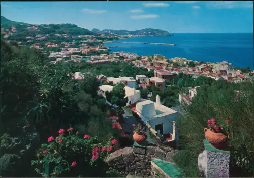 Casamicciola Terme Panorama-Ansicht der Küstenstadt mit Hafen 1982
