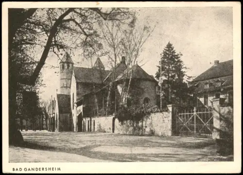 Ansichtskarte Bad Gandersheim Stiftskirche mit Außenanlagen 1940