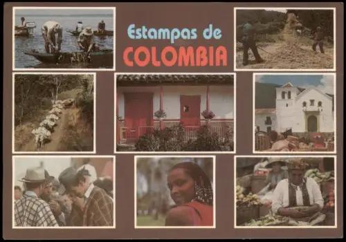 Kolumbien (Allgemein) Estampas de COLOMBIA Kolumbien Mehrbildkarte 1990